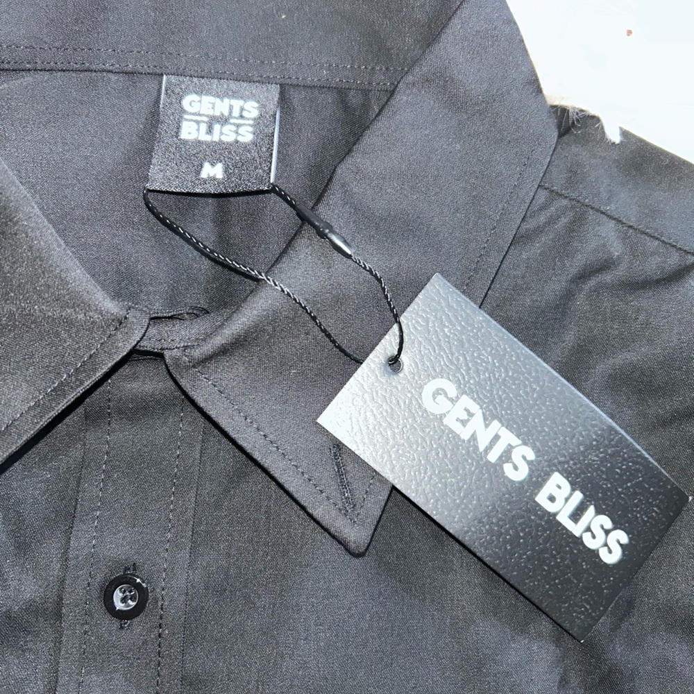 NWT GENTS BLISS Long Sleeve Mens Dress Shirts Casual Button Solid Oxford, Pocket - Picture 4 of 7